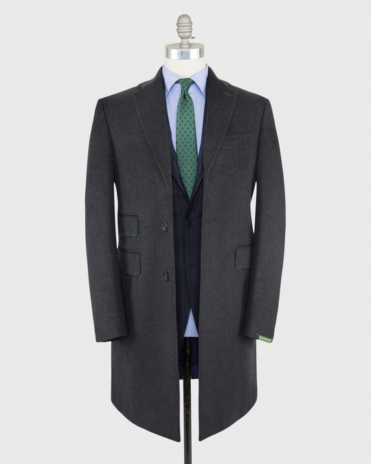 Kincaid No. 3 Topcoat Charcoal Wool Flannel