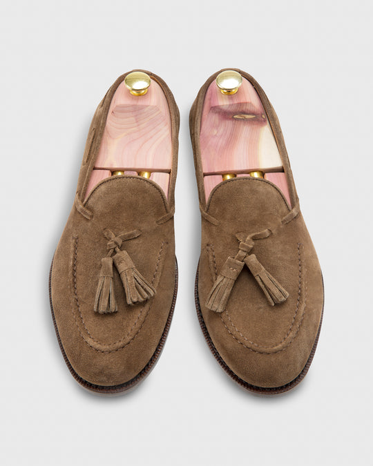 Italian Tassel Loafer Tobacco Suede