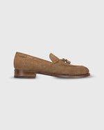 Load image into Gallery viewer, Italian Tassel Loafer Tobacco Suede
