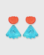 Load image into Gallery viewer, Poppy Athalia Earrings Bluish-Green/Red
