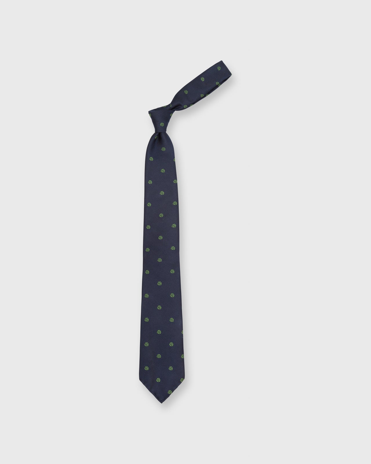 Silk Woven Club Tie Navy/Green 45 Turntable Adapter