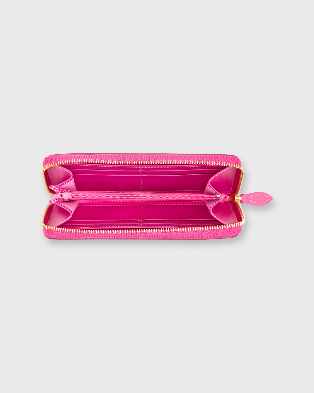 Zip Wallet Bright Pink Leather