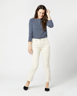 Load image into Gallery viewer, Flare Cropped 5-Pocket Jean in Natural Stretch Denim
