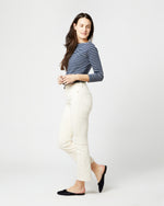 Load image into Gallery viewer, Flare Cropped 5-Pocket Jean in Natural Stretch Denim
