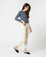 Load image into Gallery viewer, Flare Cropped 5-Pocket Jean in Natural Stretch Denim
