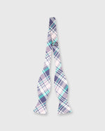 Load image into Gallery viewer, Cotton Woven Bow Tie Navy/Pink/Aqua Madras
