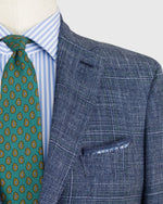 Load image into Gallery viewer, Virgil No. 3 Jacket Navy/Sky/Spruce Glen Plaid Rustic Wool Blend Hopsack
