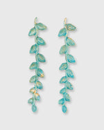 Load image into Gallery viewer, Athena Stud Earrings Bluish-Green/Brass
