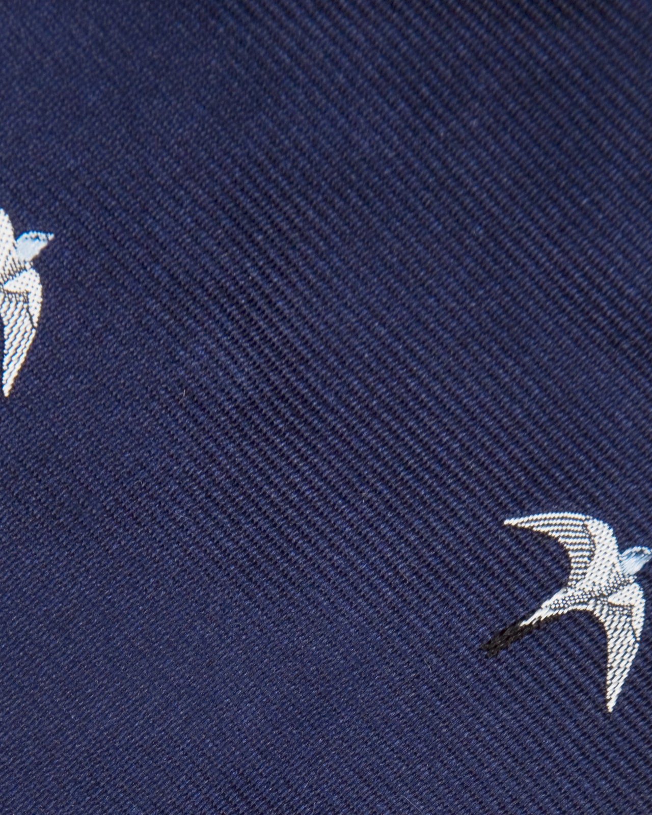 Silk Club Tie Navy/White/Sky Swallow