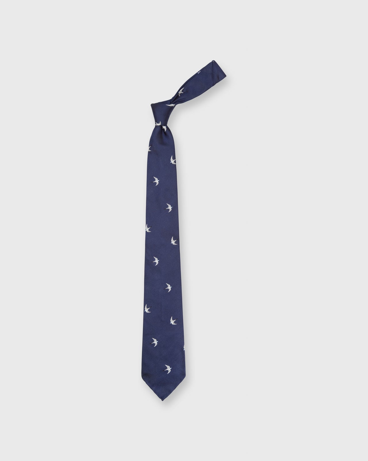 Silk Club Tie Navy/White/Sky Swallow