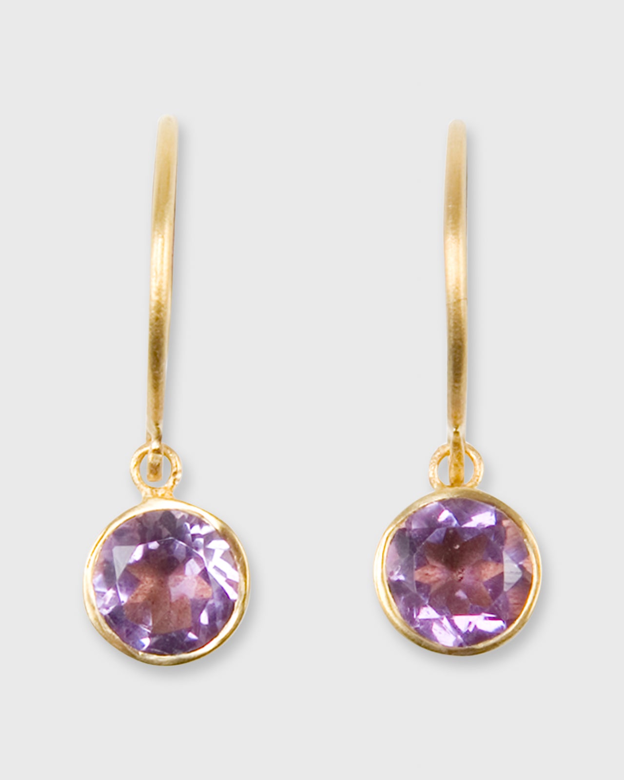 Small Bindi Hook Earrings Amethyst