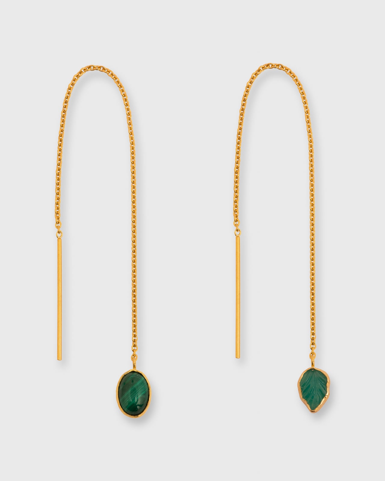 Thread Through Earrings Green