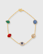 Load image into Gallery viewer, Five Mini Charm Bracelet Gold Plated
