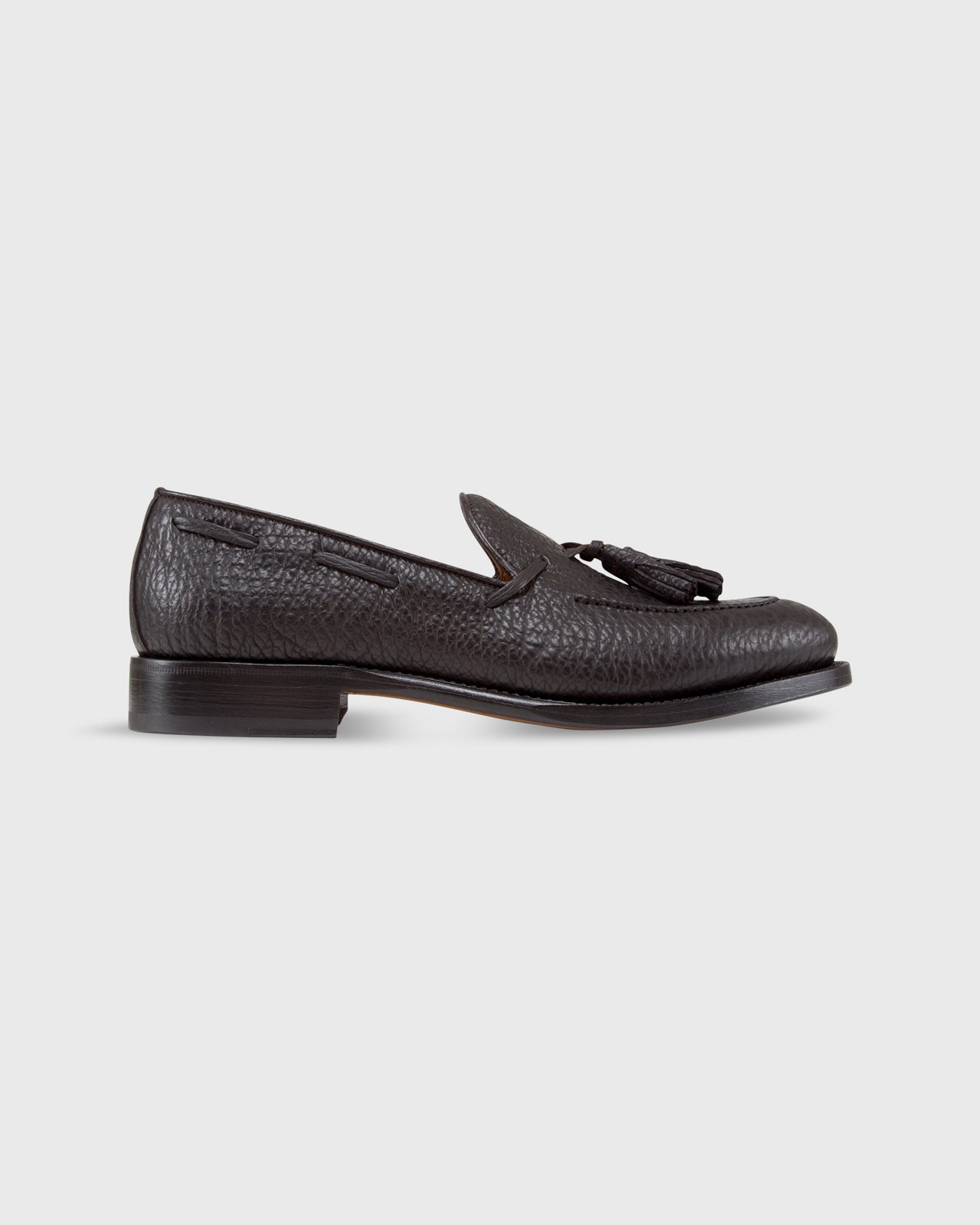 Italian Tassel Loafer Dark Brown Sharkskin