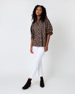 Load image into Gallery viewer, Volume Kimono Shirt in Olive/Berry Multi Persephone Liberty Fabric

