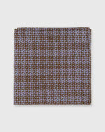 Load image into Gallery viewer, Cotton Print Pocket Square Brown/Blue Tiny Floral
