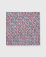 Load image into Gallery viewer, Cotton Print Pocket Square Red/Turquoise Pepper Liberty Fabric
