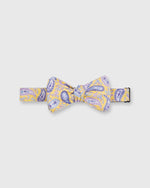 Load image into Gallery viewer, Cotton Bow Tie Yellow/ Sky/Purple Paisley

