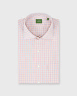 Load image into Gallery viewer, Spread Collar Sport Shirt in Blue/Orange/Red Tattersall Pinpoint Poplin
