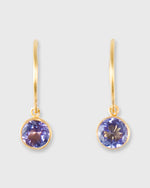 Load image into Gallery viewer, Small Bindi Hook Earrings in Tanzanite
