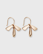 Load image into Gallery viewer, Leaf and Drop Earrings in Gold-Plated Brass

