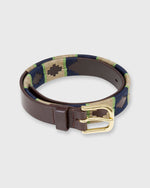 Load image into Gallery viewer, 1 1/8" Polo Belt in Khaki/Navy/Sage Chocolate Leather
