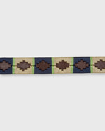 Load image into Gallery viewer, 1 1/8" Polo Belt in Khaki/Navy/Sage Chocolate Leather
