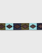 Load image into Gallery viewer, 1 1/8" Polo Belt in Olive/Sky/Navy Chocolate Leather
