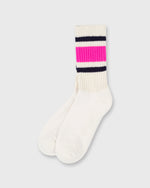 Load image into Gallery viewer, Retro Stripe Socks in Neon Pink/Navy
