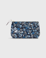 Load image into Gallery viewer, Coated Small Cosmetic Bag in Blue Edenham Liberty Fabric
