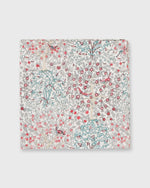 Load image into Gallery viewer, Hand-Rolled Cotton Print Pocket Square in Red/Green Jesse &amp; Jean Liberty Fabric
