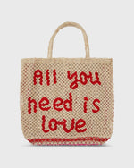 Load image into Gallery viewer, All You Need Is Love Tote in Natural/Red
