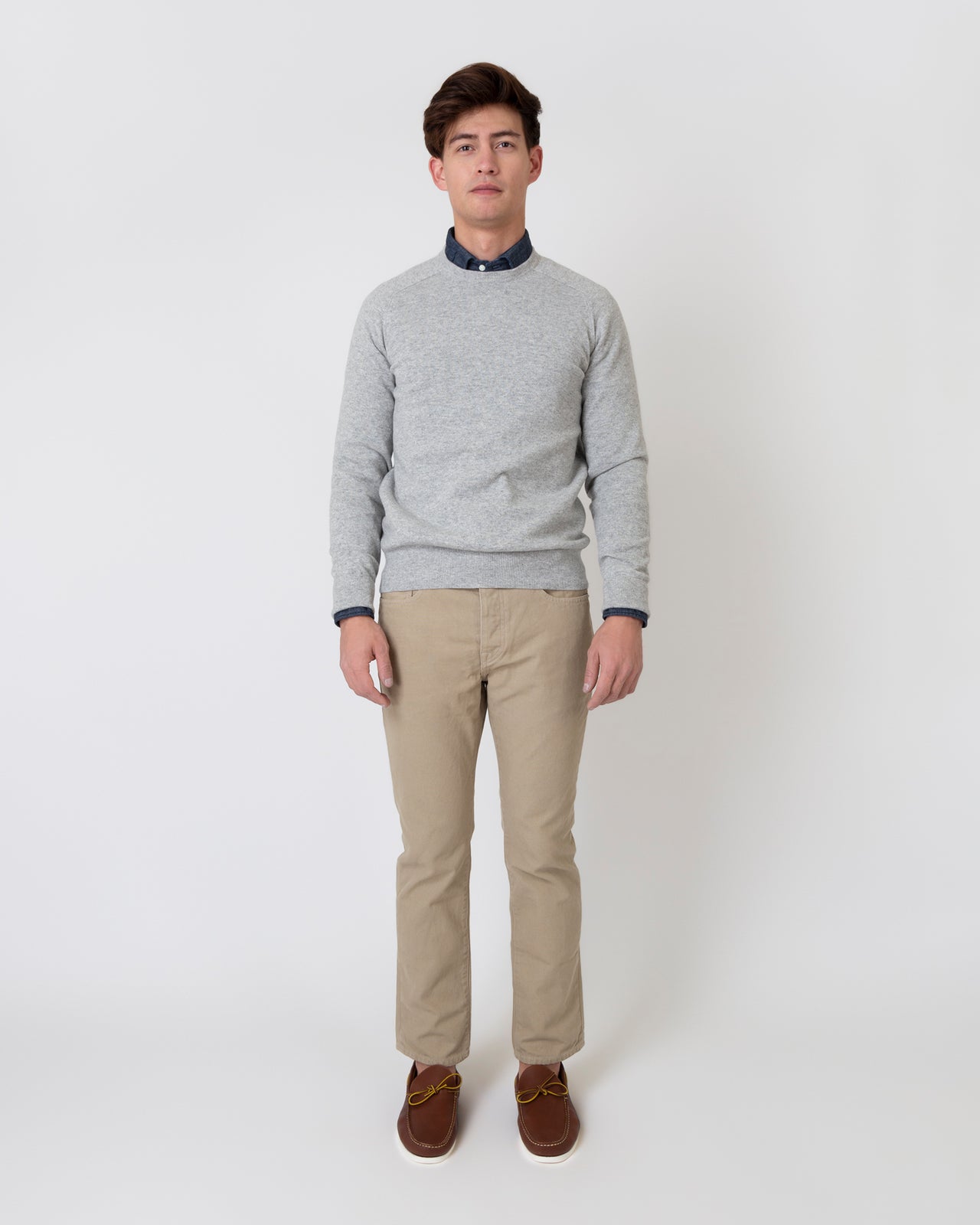 Slim Straight 5-Pocket Pant in Khaki Garment-Dyed Canvas