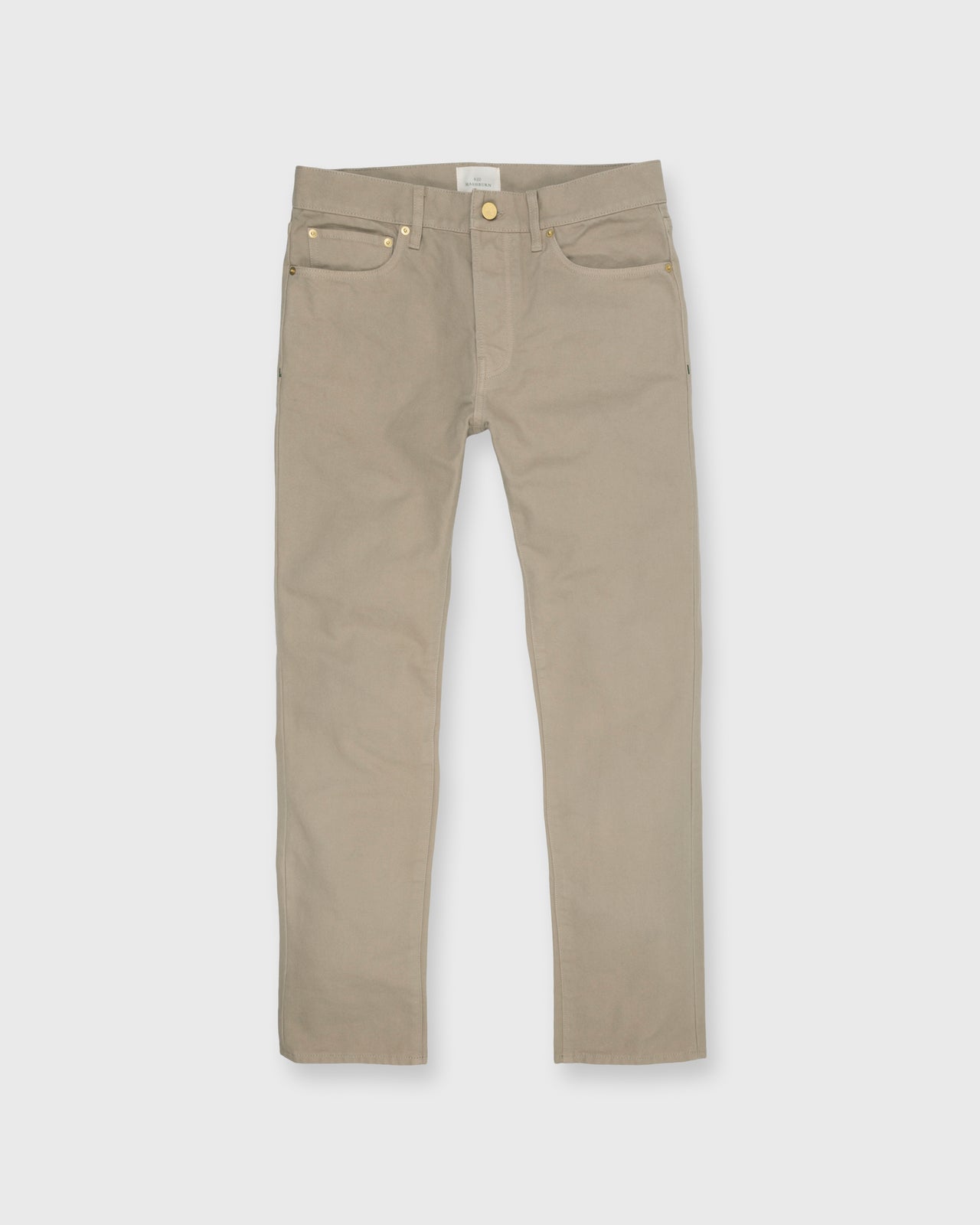 Slim Straight 5-Pocket Pant in Khaki Garment-Dyed Canvas