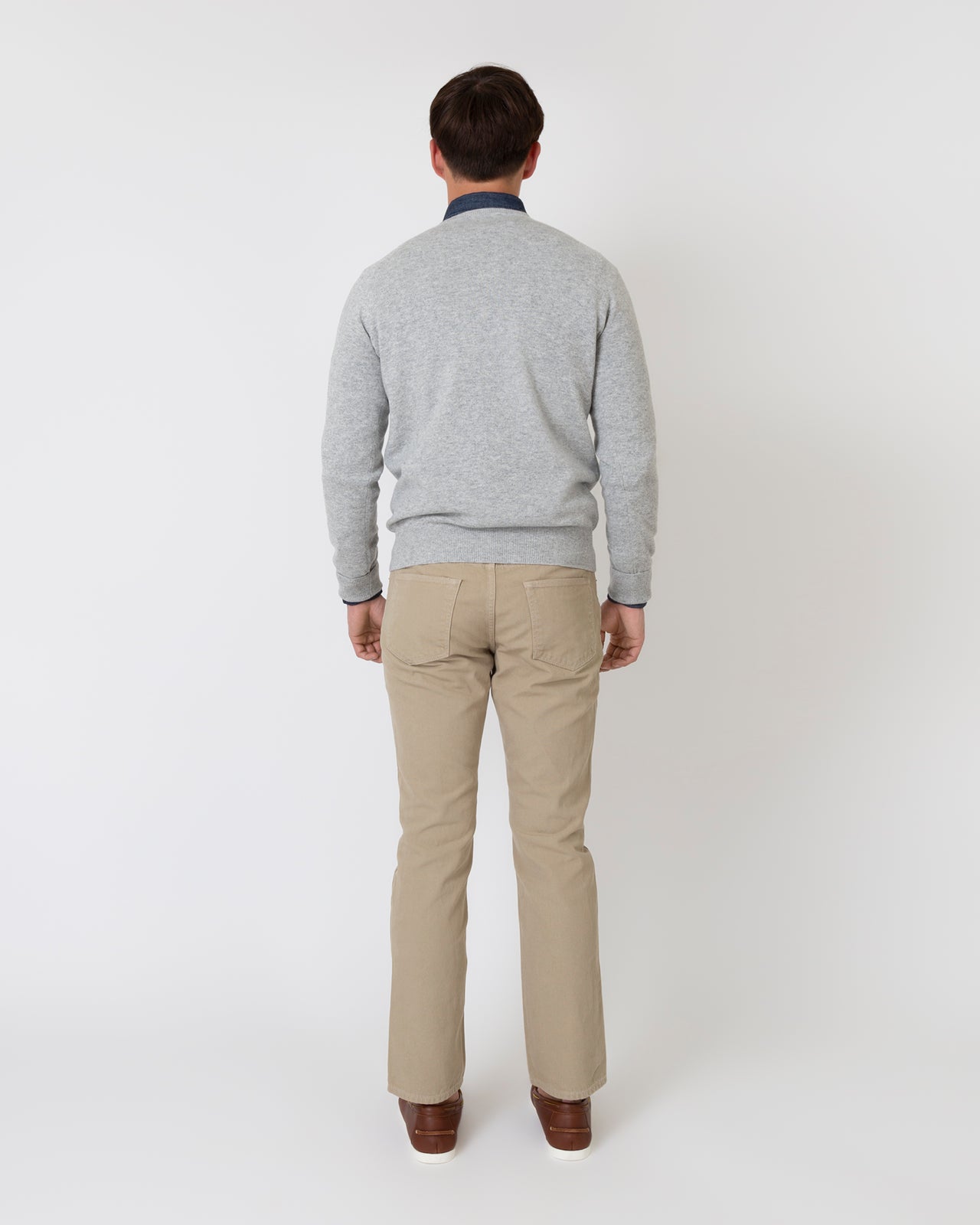 Slim Straight 5-Pocket Pant in Khaki Garment-Dyed Canvas