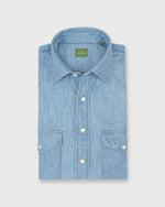 Load image into Gallery viewer, Western Work Shirt in Extra Light Washed Indigo Chambray
