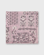 Load image into Gallery viewer, Hand-Rolled Cotton Print Pocket Square in Pink Patchwork Paisley
