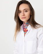 Load image into Gallery viewer, Anyway Scarf in Orange Spring Proposal Liberty Fabric Silk
