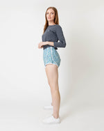 Load image into Gallery viewer, Track Short in Blue/Mint Betsy Berry Liberty Fabric
