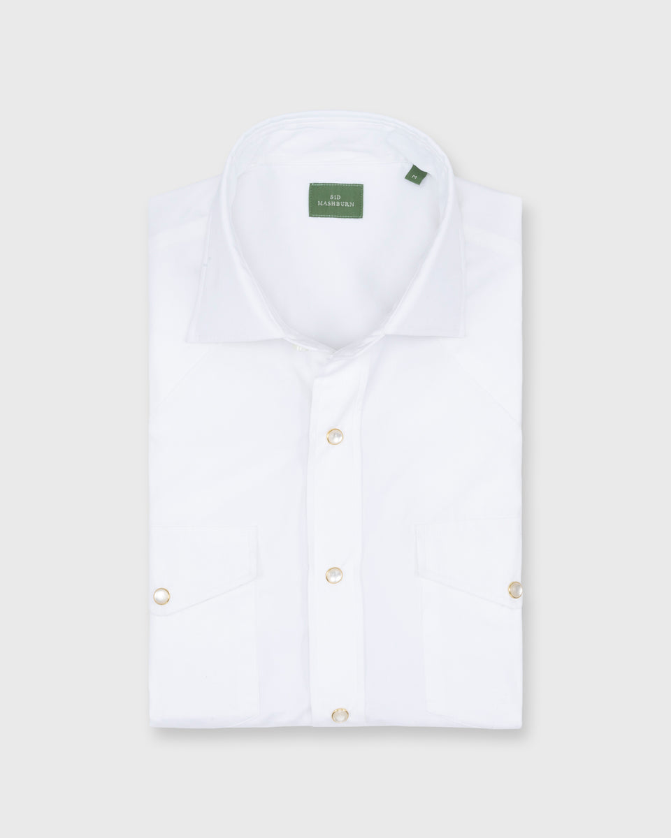 Western Work Shirt in White Poplin