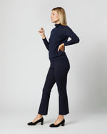 Load image into Gallery viewer, Superfine Funnel-Neck Sweater in Navy Cashmere
