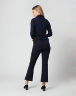 Load image into Gallery viewer, Superfine Funnel-Neck Sweater in Navy Cashmere
