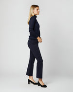 Load image into Gallery viewer, Superfine Funnel-Neck Sweater in Navy Cashmere

