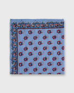 Load image into Gallery viewer, Hand-Rolled Linen/Cotton Print Pocket Square in Sky Provencal Floral
