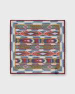 Load image into Gallery viewer, Hand-Rolled Cotton/Linen Print Pocket Square in Bone/Multi Ikat
