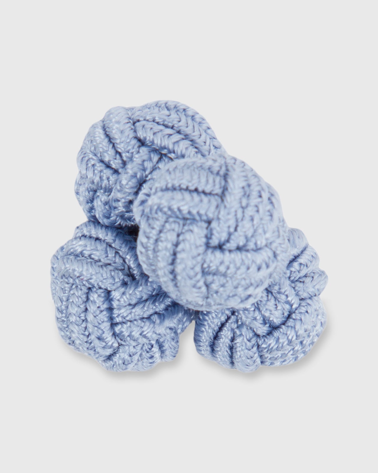 Small Silk Knot Cufflinks Shirt Blue